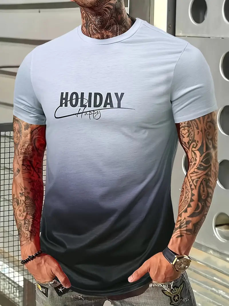 Aiden - T-shirt confortable avec graphisme dégradé pour homme