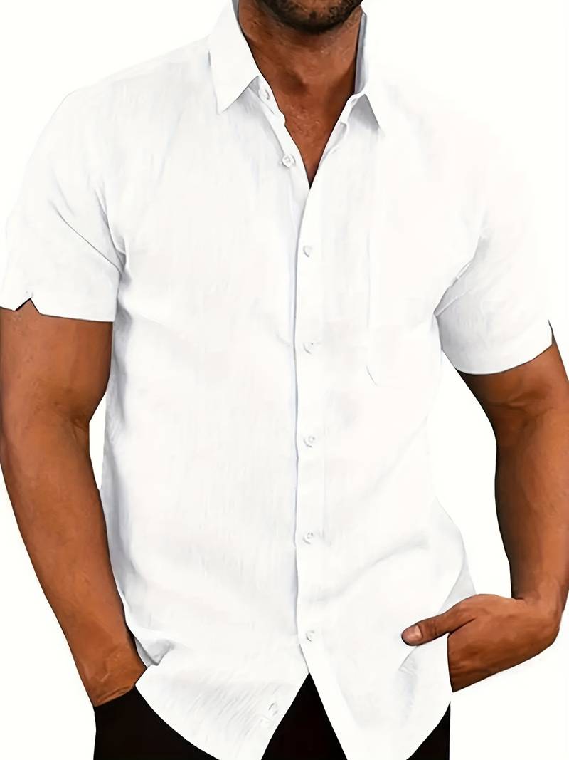 Ember - chemise unie à manches courtes pour homme