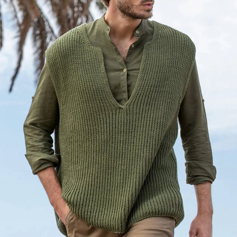 Abraham - pull en tricot sans manches pour homme