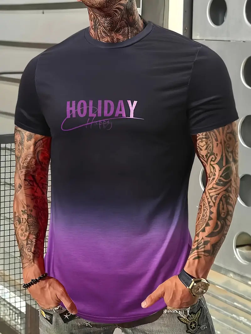 Aiden - T-shirt confortable avec graphisme dégradé pour homme