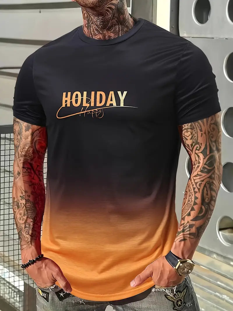 Aiden - T-shirt confortable avec graphisme dégradé pour homme