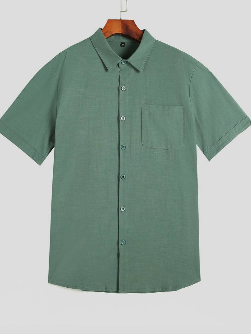 Elijah - chemise à manches courtes avec col inversé et patte de boutonnage