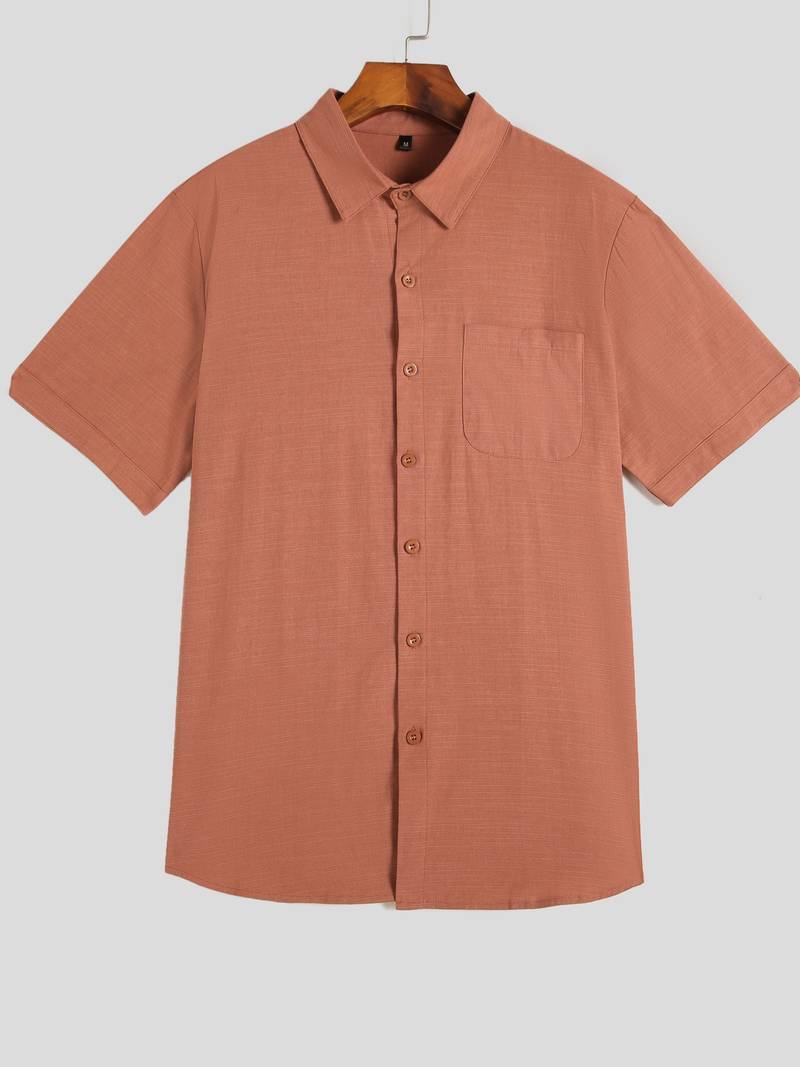 Elijah - chemise à manches courtes avec col inversé et patte de boutonnage