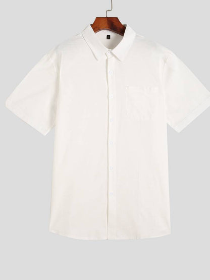 Elijah - chemise à manches courtes avec col inversé et patte de boutonnage