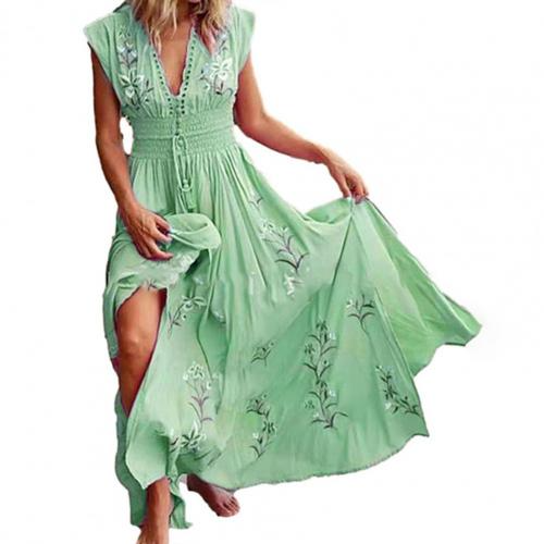 Abigail - robe maxi vert printemps