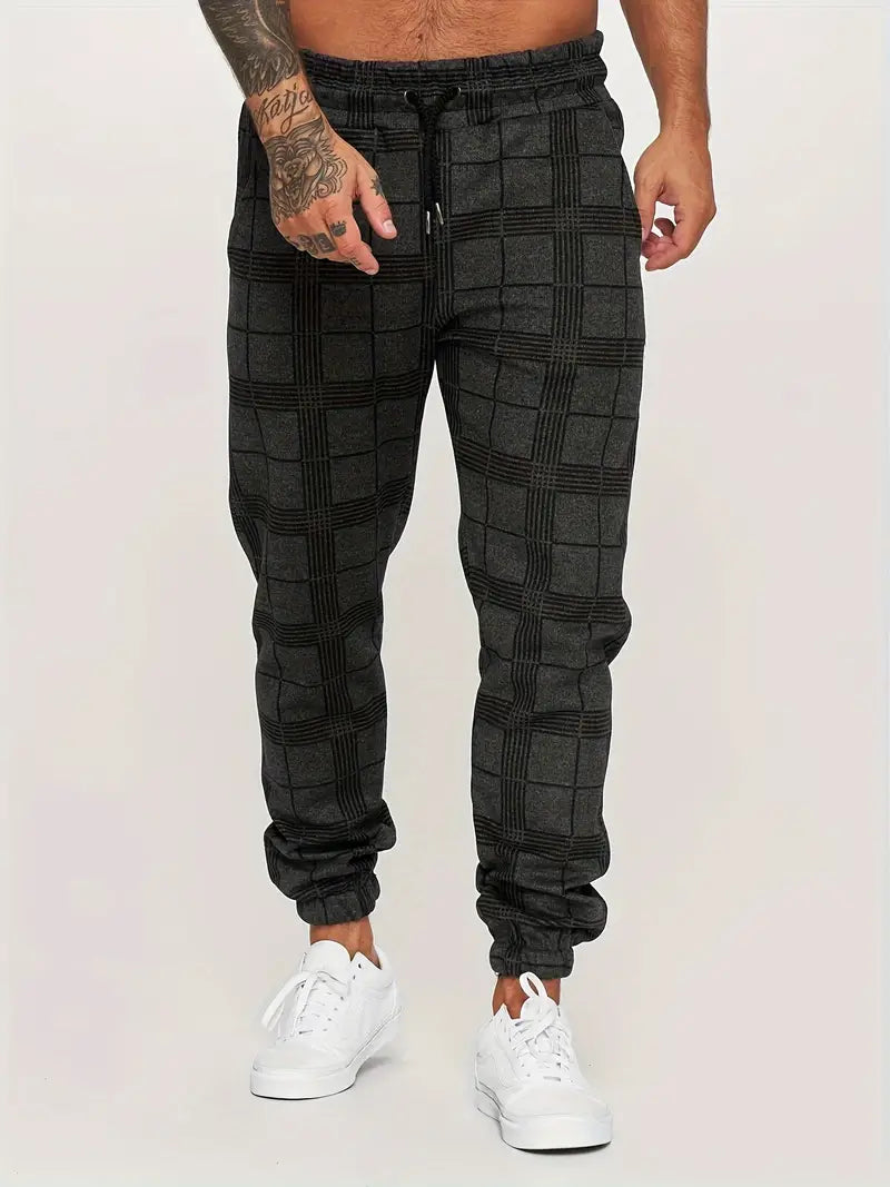 Théo - pantalon de jogging à carreaux rétro décontracté pour hommes