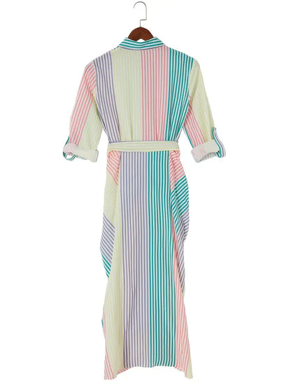 Stella - Robe maxi à rayures colorées