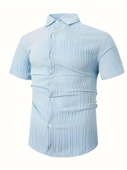 Ethan - chemise à manches courtes rayée chic et décontractée pour homme