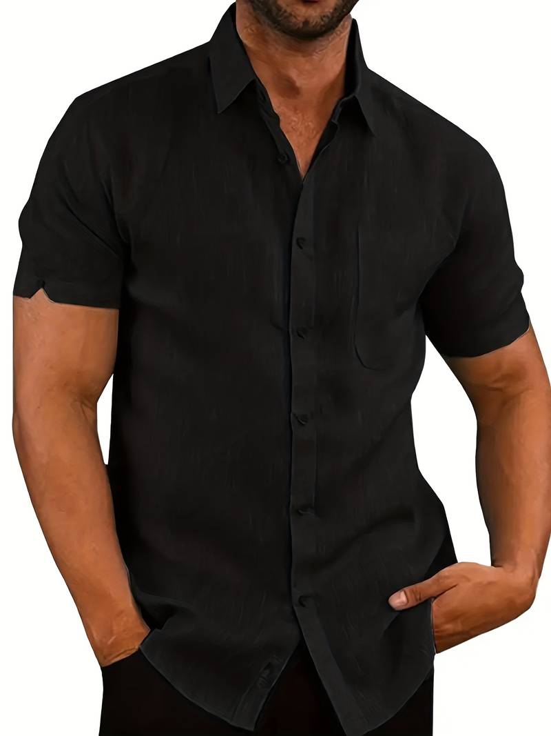 Ember - chemise unie à manches courtes pour homme