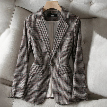 Clotilde - veste blazer à carreaux pour femme