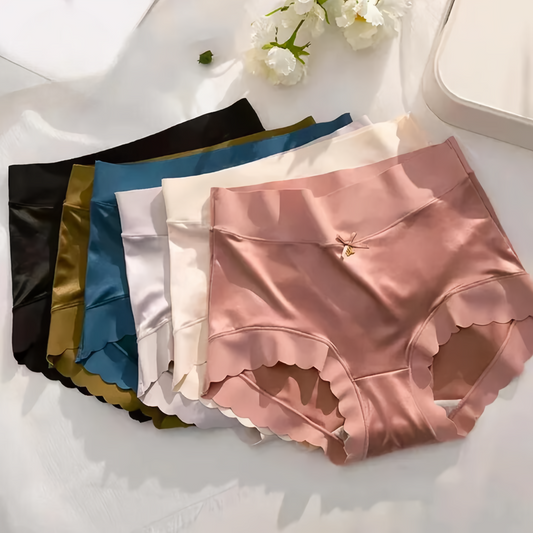 5 pieces de sous-vêtements en satin de soie sans coutures pour femmes - Aven