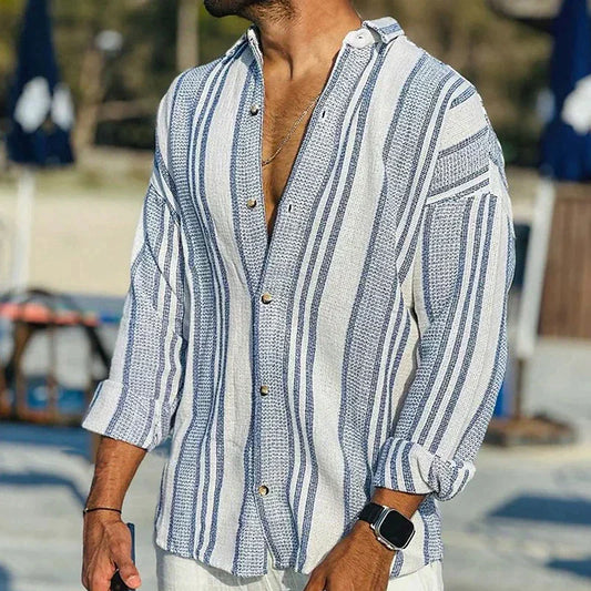 GABRIELO - Chemise en lin stylée pour hommes