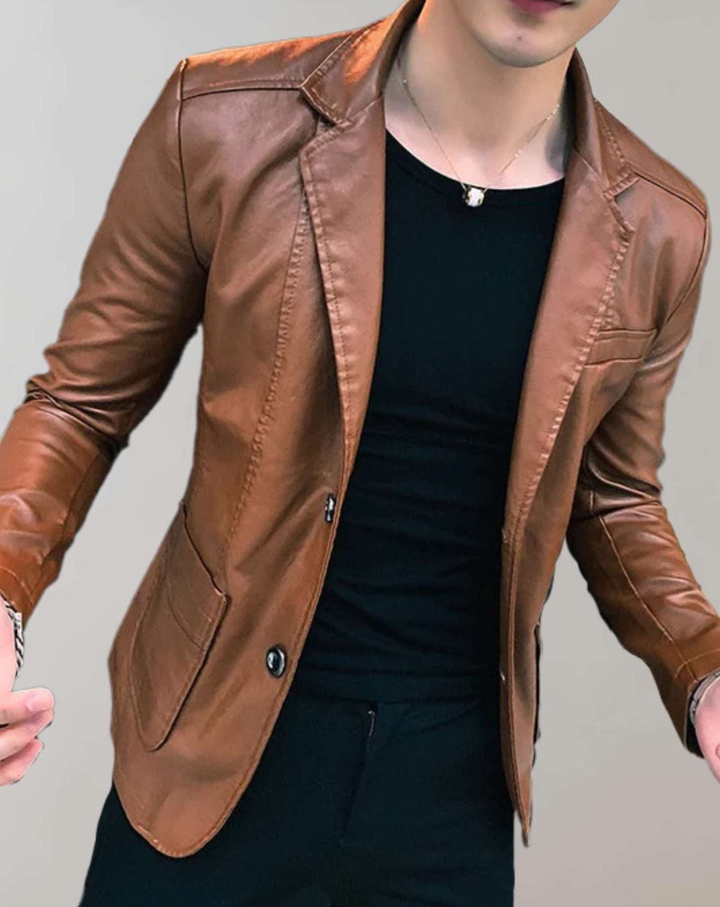 Turner - veste en cuir décontractée pour hommes