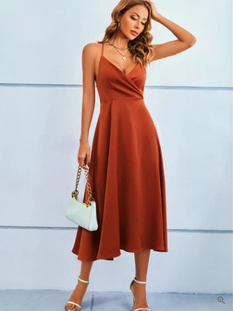 Scarlett - Robe maxi dos-nu en satin sans bretelles