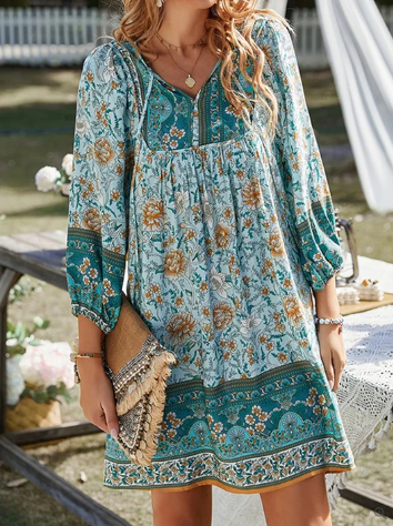 Scarlett - Robe boho avec imprimé floral vintage