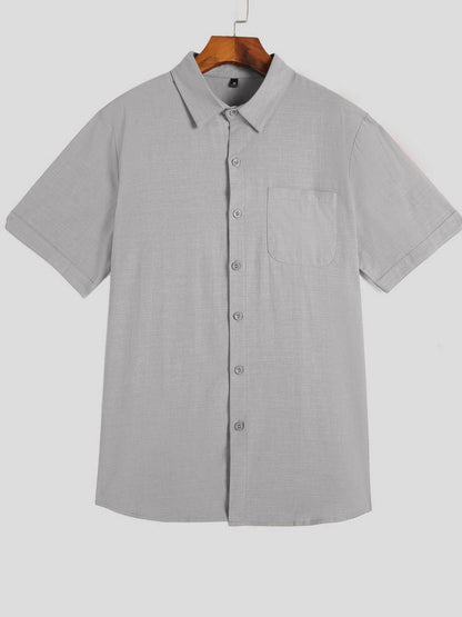 Elijah - chemise à manches courtes avec col inversé et patte de boutonnage