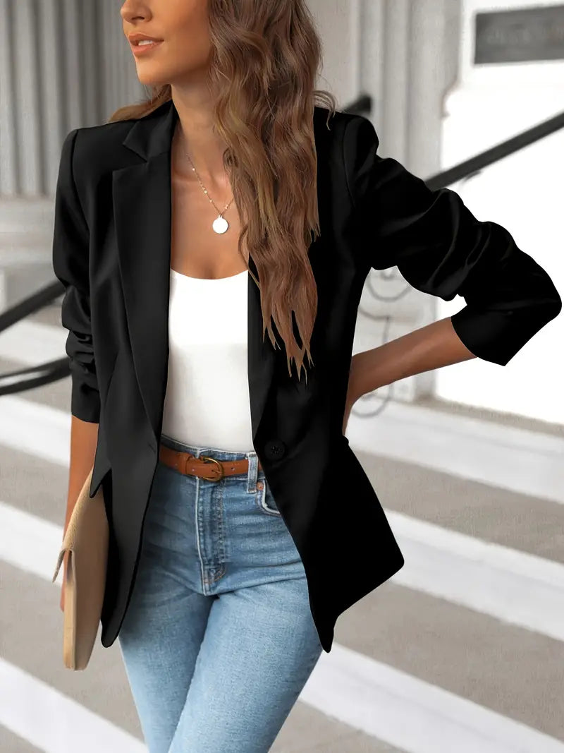 Abigail - Veste de blazer solide avec poches