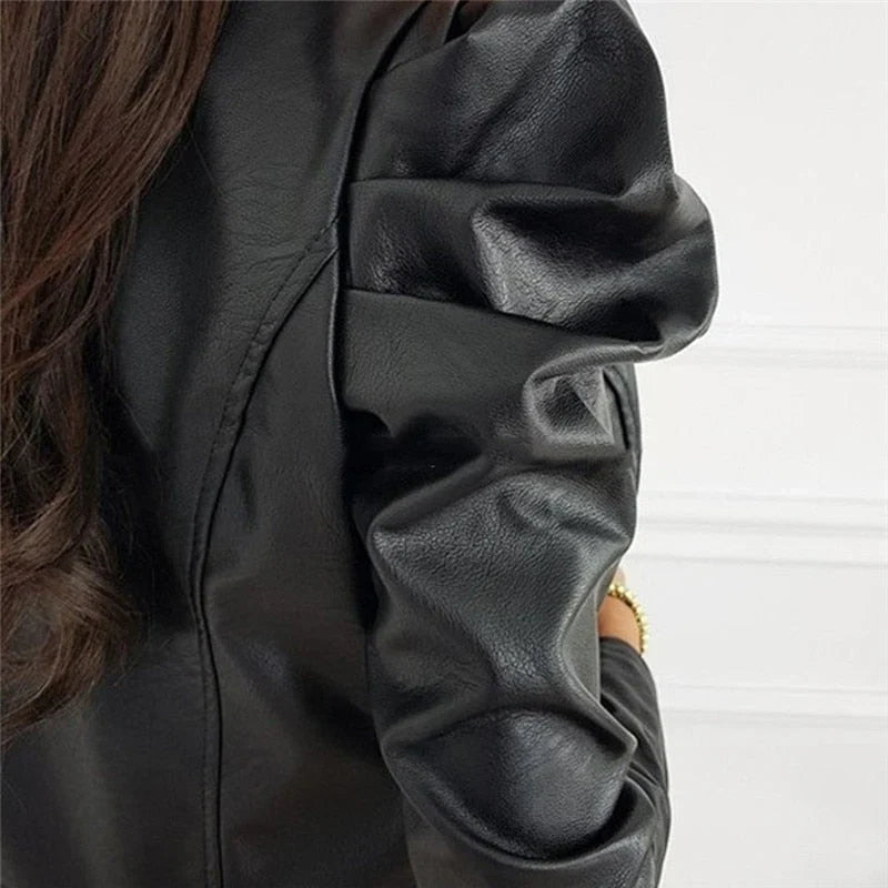 Zahra jacket | élégante veste courte imitation cuir pour femme