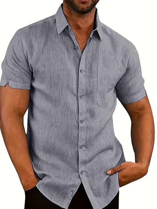 Ember - chemise unie à manches courtes pour homme