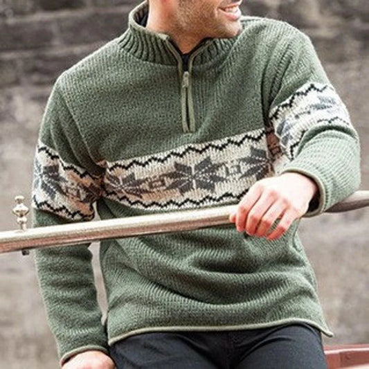 Alexander - pull vintage avec rivets et fermeture éclair pour homme