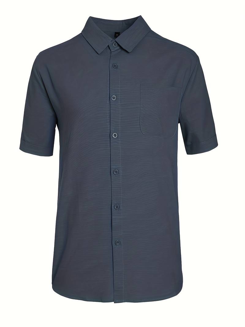 Elijah - chemise à manches courtes avec col inversé et patte de boutonnage