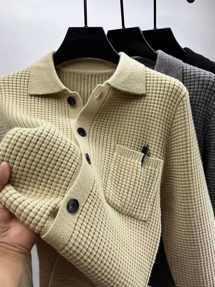 Ahmad - cardigan gaufré stylé pour hommes