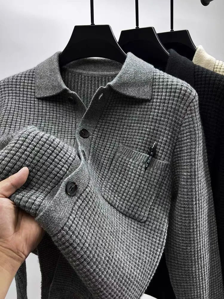 Ahmad - cardigan gaufré stylé pour hommes