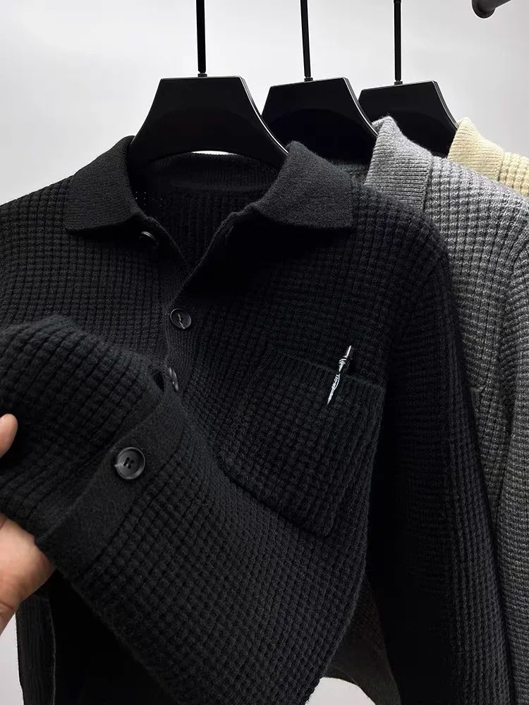 Ahmad - cardigan gaufré stylé pour hommes